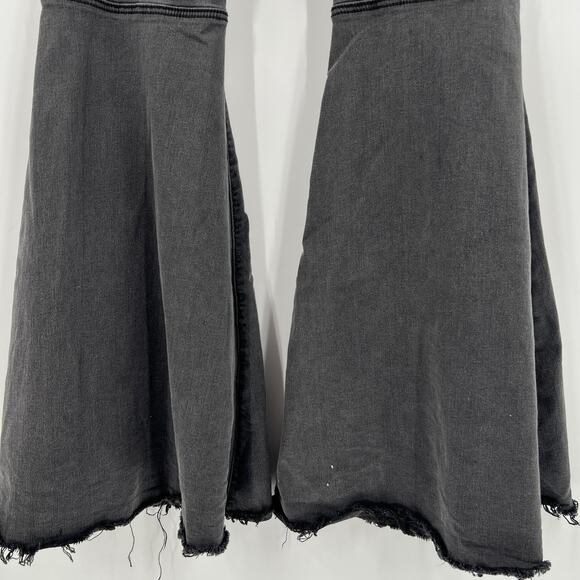 Free People Just Float On Super Flare Stretch Jeans Washed Black Women’s Size 26 - Picture 9 of 12